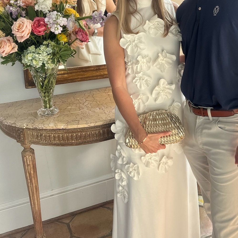 White floral appliqué maxi dress- worn twice!! - Picture 2 of 3